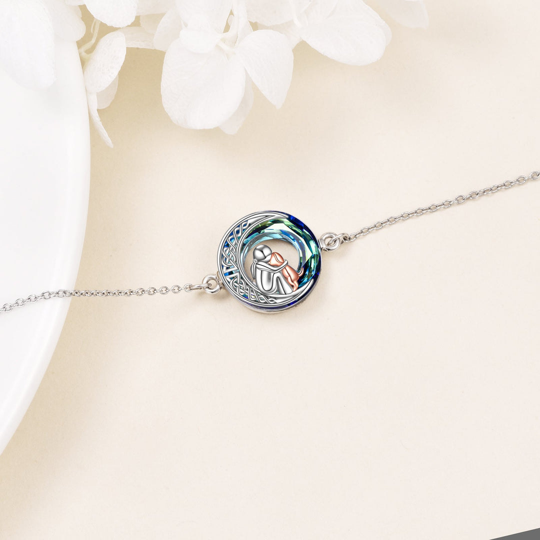 Pulsera Ajustable con Perro Colgante de Plata
