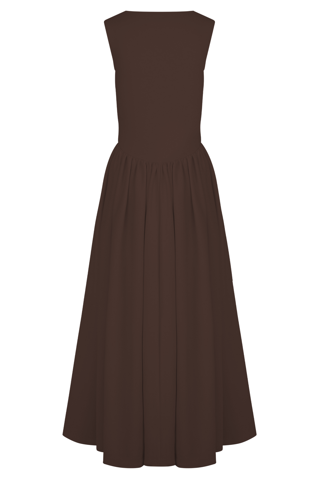 Sara - Vestido midi de punto marrón