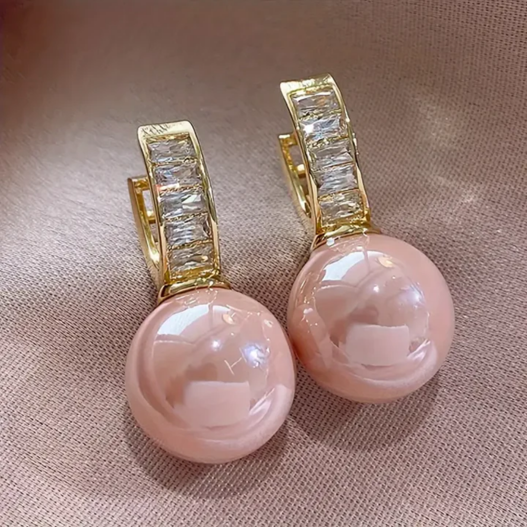 Pendientes de Oro con Zirconia Rosa