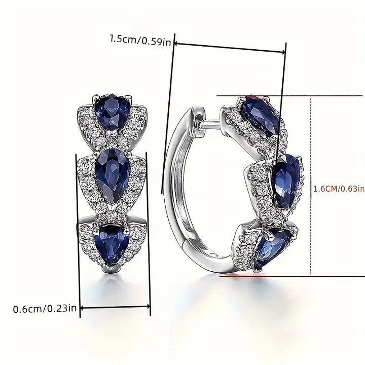 Pendientes Estriados con Cristal Brillante
