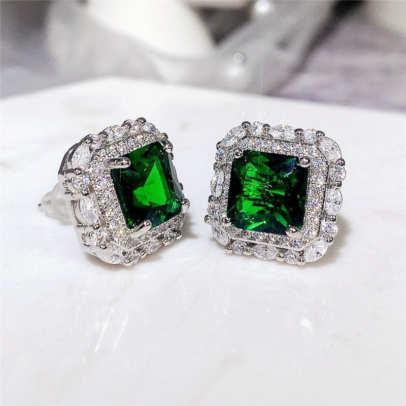 Pendientes de Circonio y Esmeralda