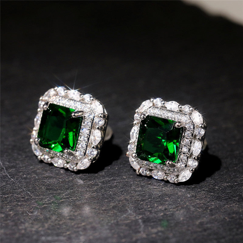 Pendientes de Circonio y Esmeralda