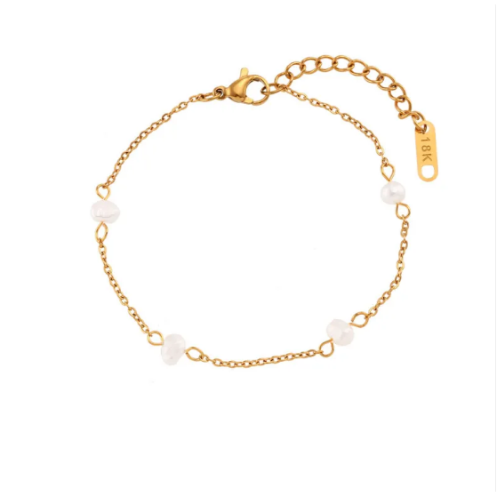 Conjunto de Collar y Pulsera con Margaritas de Acero Inoxidable