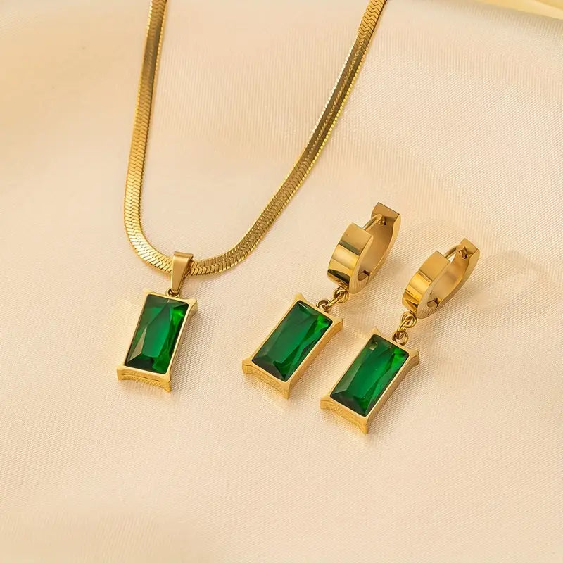 Conjunto de Joyas Lina Esmeralda