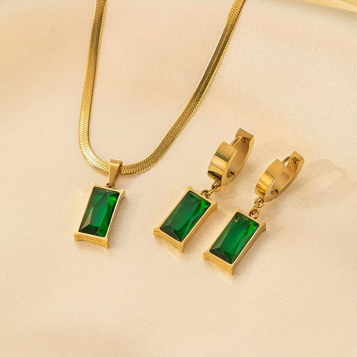 Conjunto de Joyas Lina Esmeralda