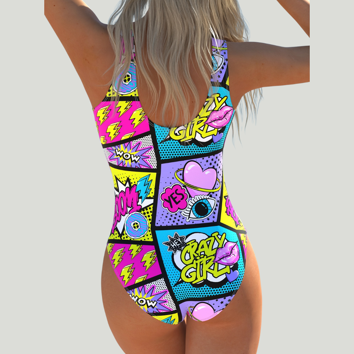 Lola - Bañador Entero con Estampado Pop Art Comic