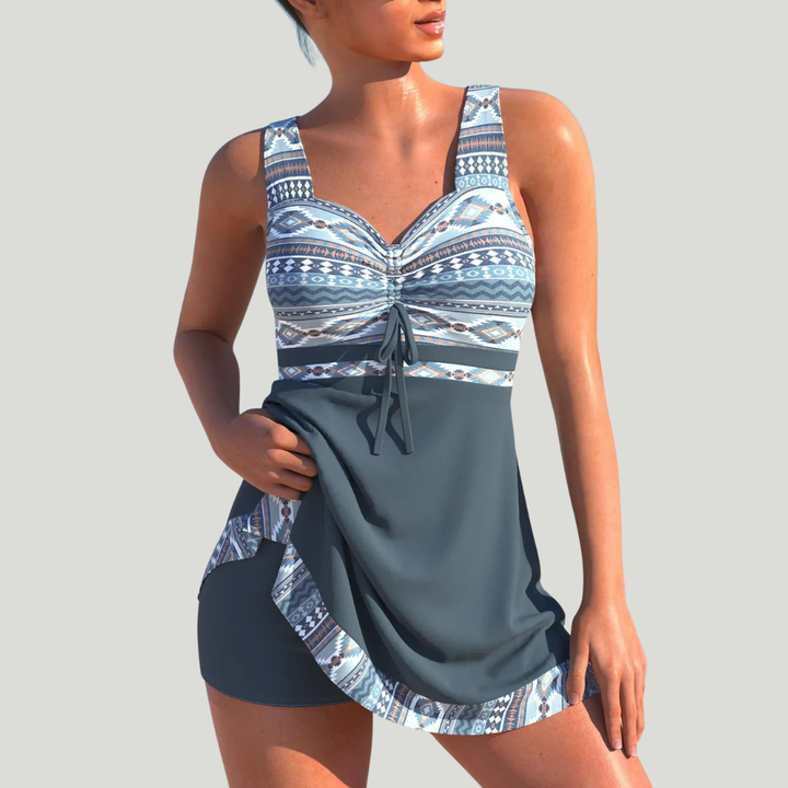 Rocío - Tankini con Falda y Estampado Náutico