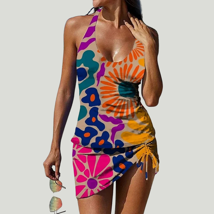 Sofía - Bañador con Falda y Estampado Floral Boho