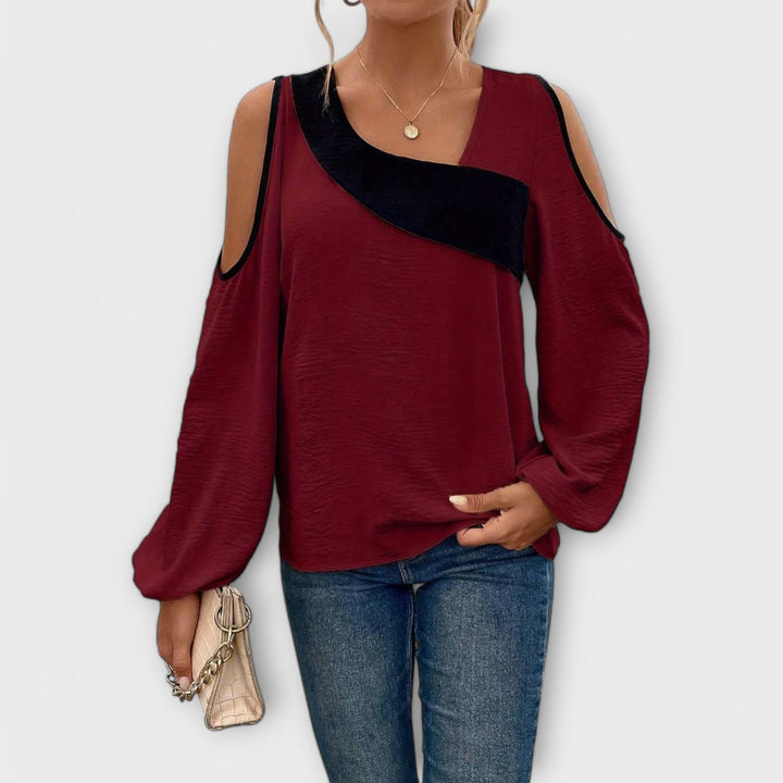 Escarlata - Blusa con escote cuadrado