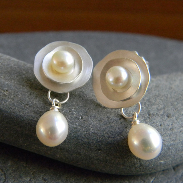 Pendientes Vintage de Plata con Margaritas