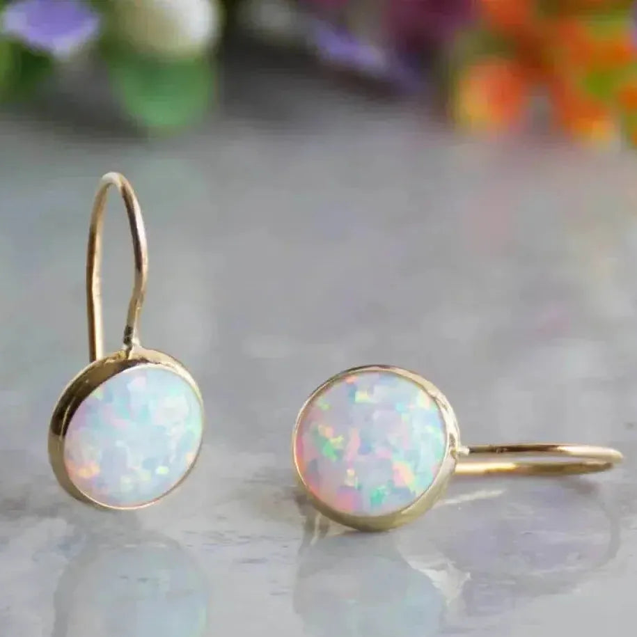Pendientes Vintage en Oro con Piedra Ópalo