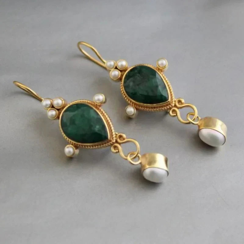 Pendientes vintage con Rubí y Margarita