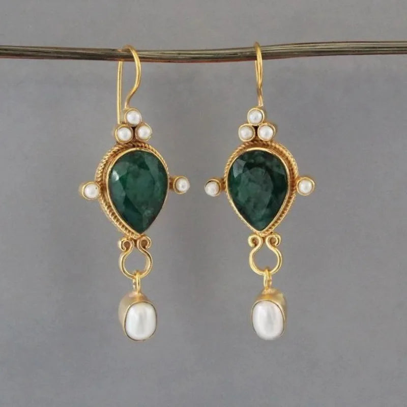 Pendientes vintage con Rubí y Margarita