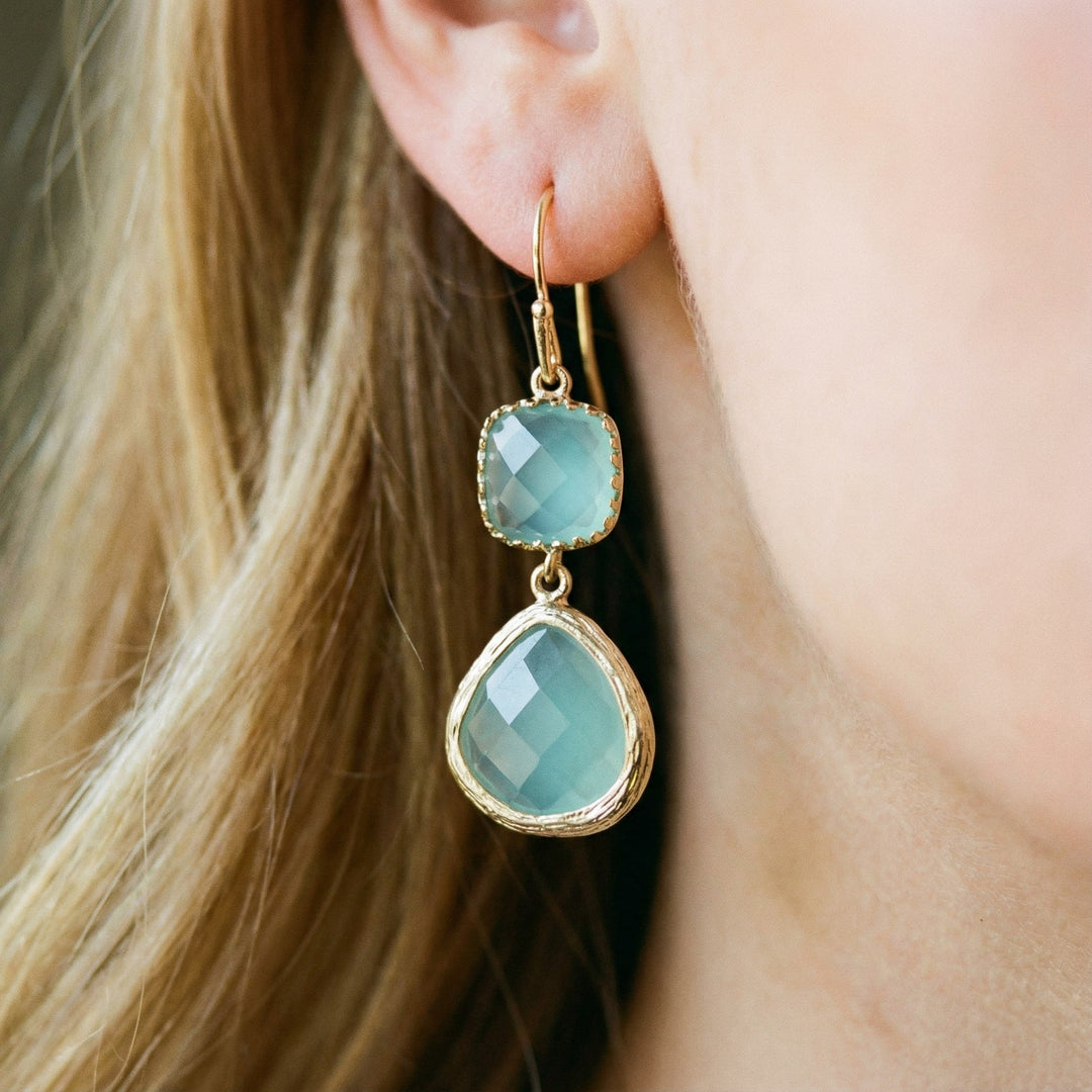 Pendientes vintage con Turquesa y Piedra de Luna