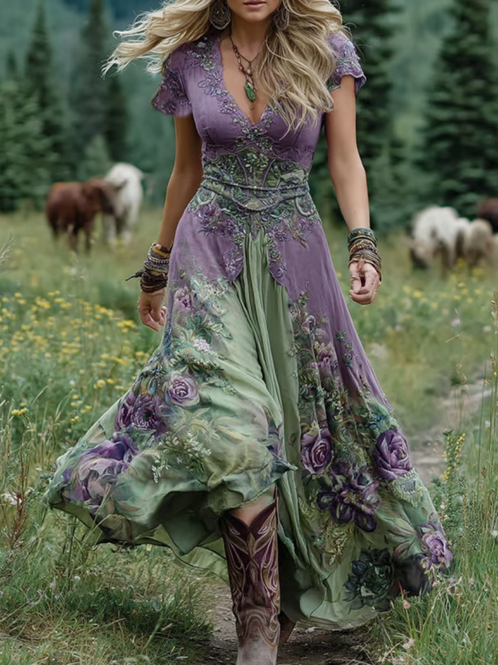Serena - Vestido Maxi Corto Floral
