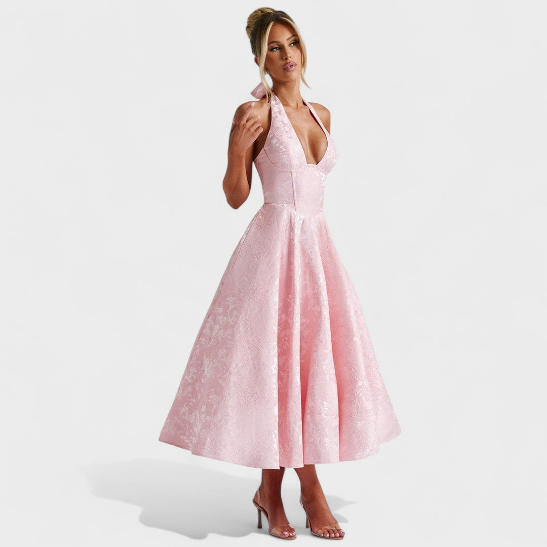 Efi - Vestido midi texturizado