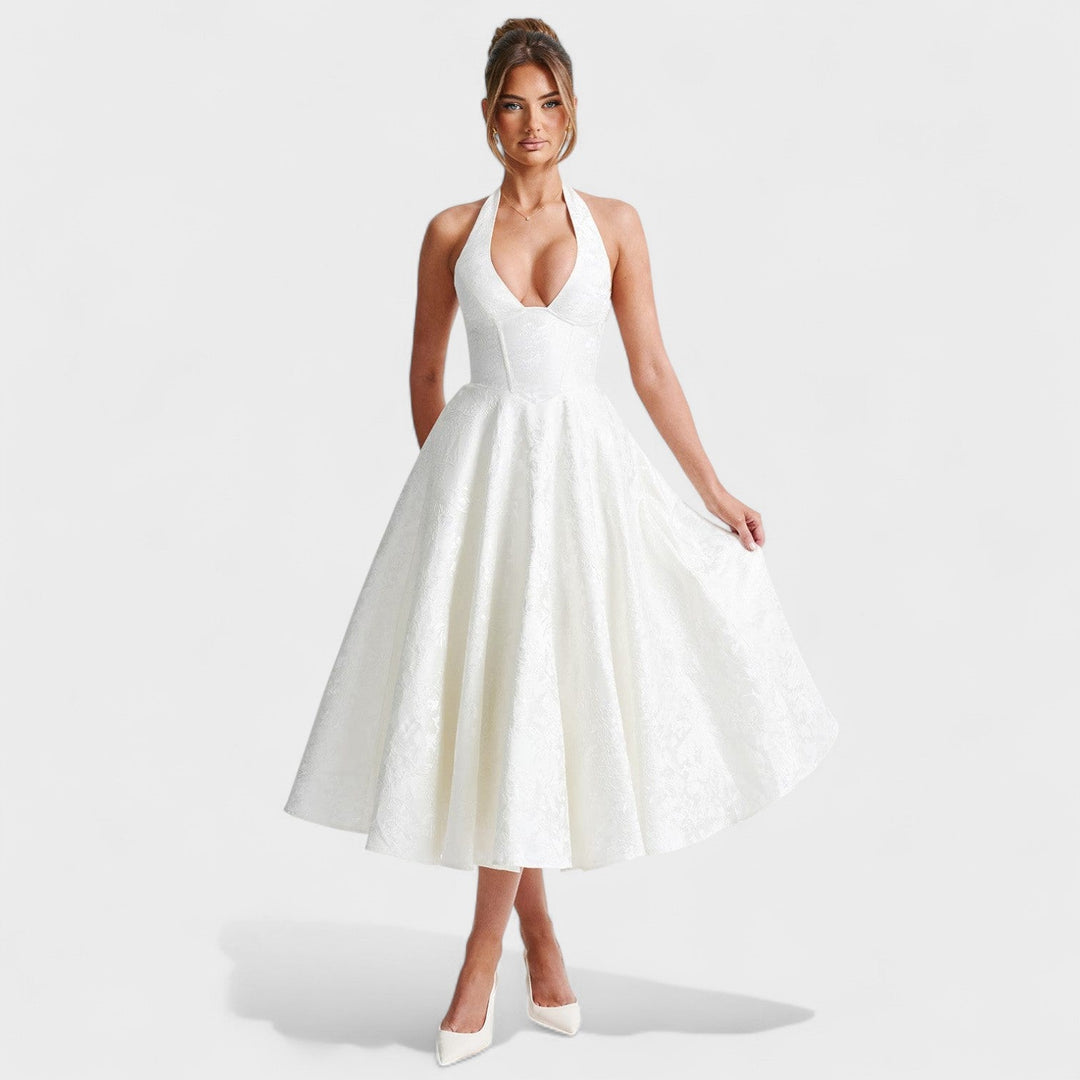 Efi - Vestido midi texturizado