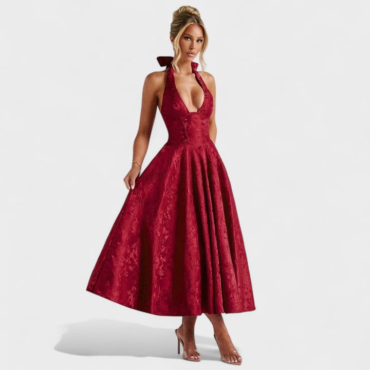 Efi - Vestido midi texturizado