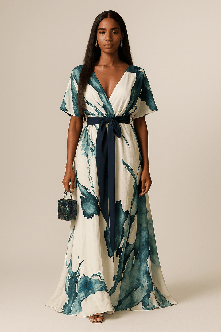 Vanessa - Vestido Largo Estampado Acuarela